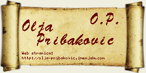 Olja Pribaković vizit kartica